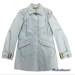Ann Taylor Light Blue 100% Cotton Button Down Pea Coat Size XS